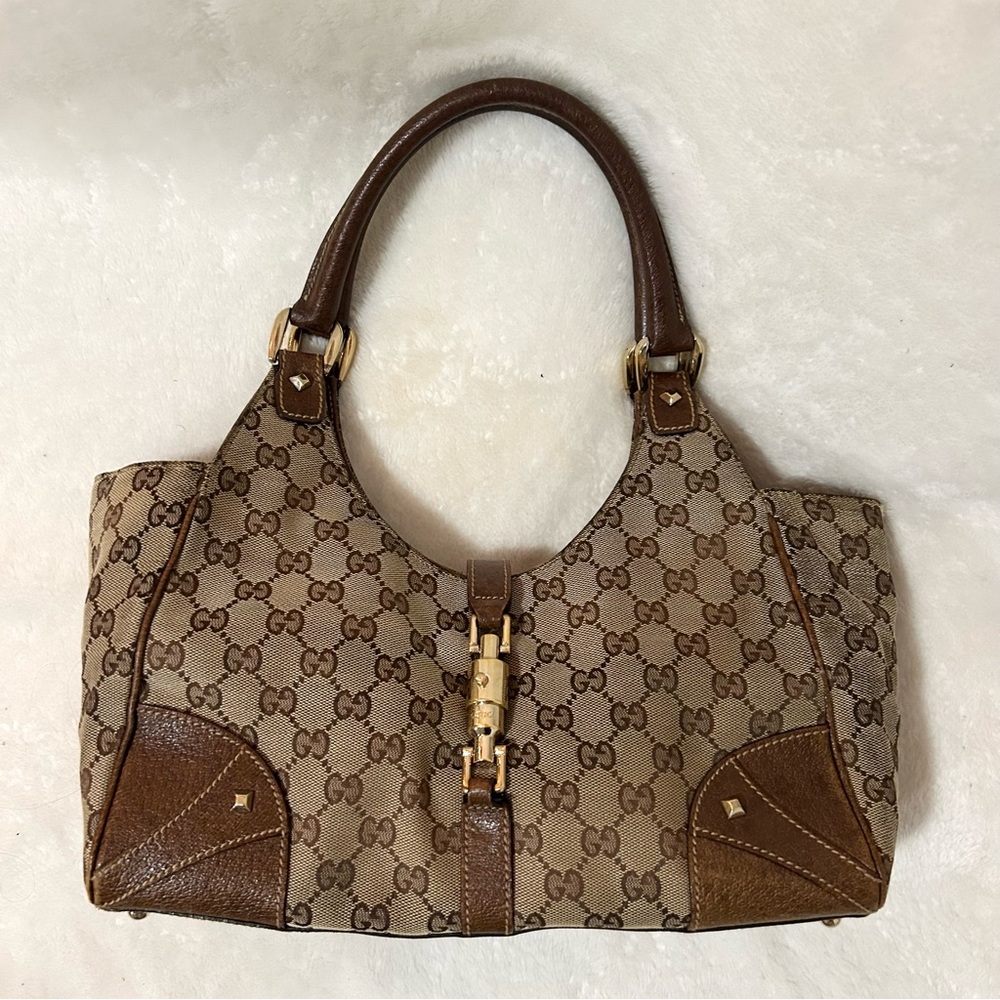 Gucci Bardot Shoulder Bag Brown Monogram